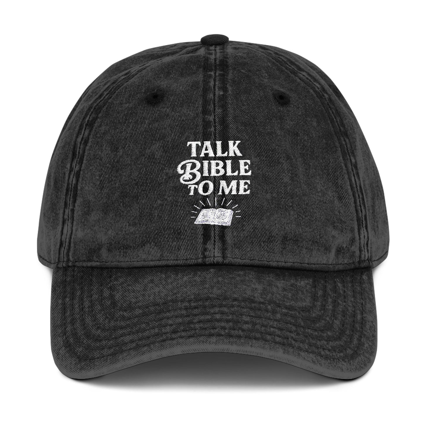 Vintage Embroidered Cap - "Talk Bible to Me"