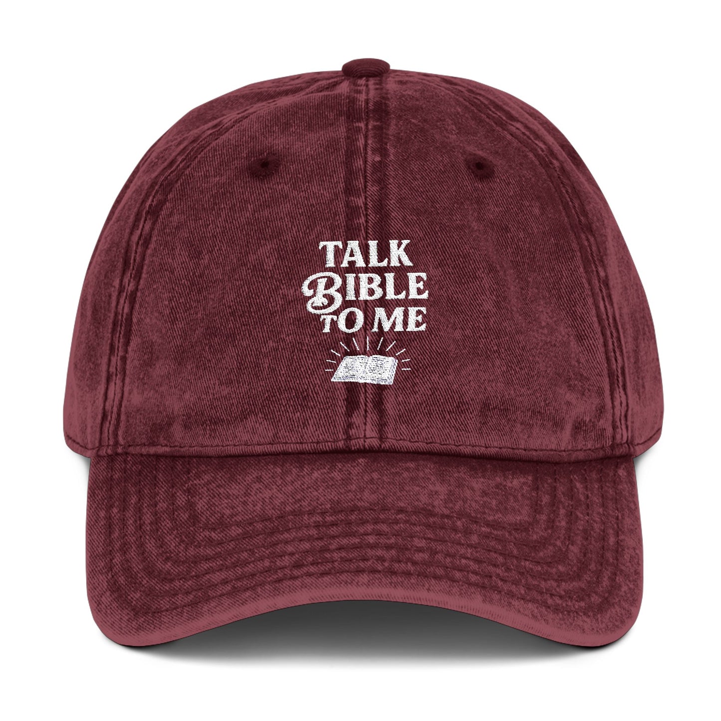 Vintage Embroidered Cap - "Talk Bible to Me"