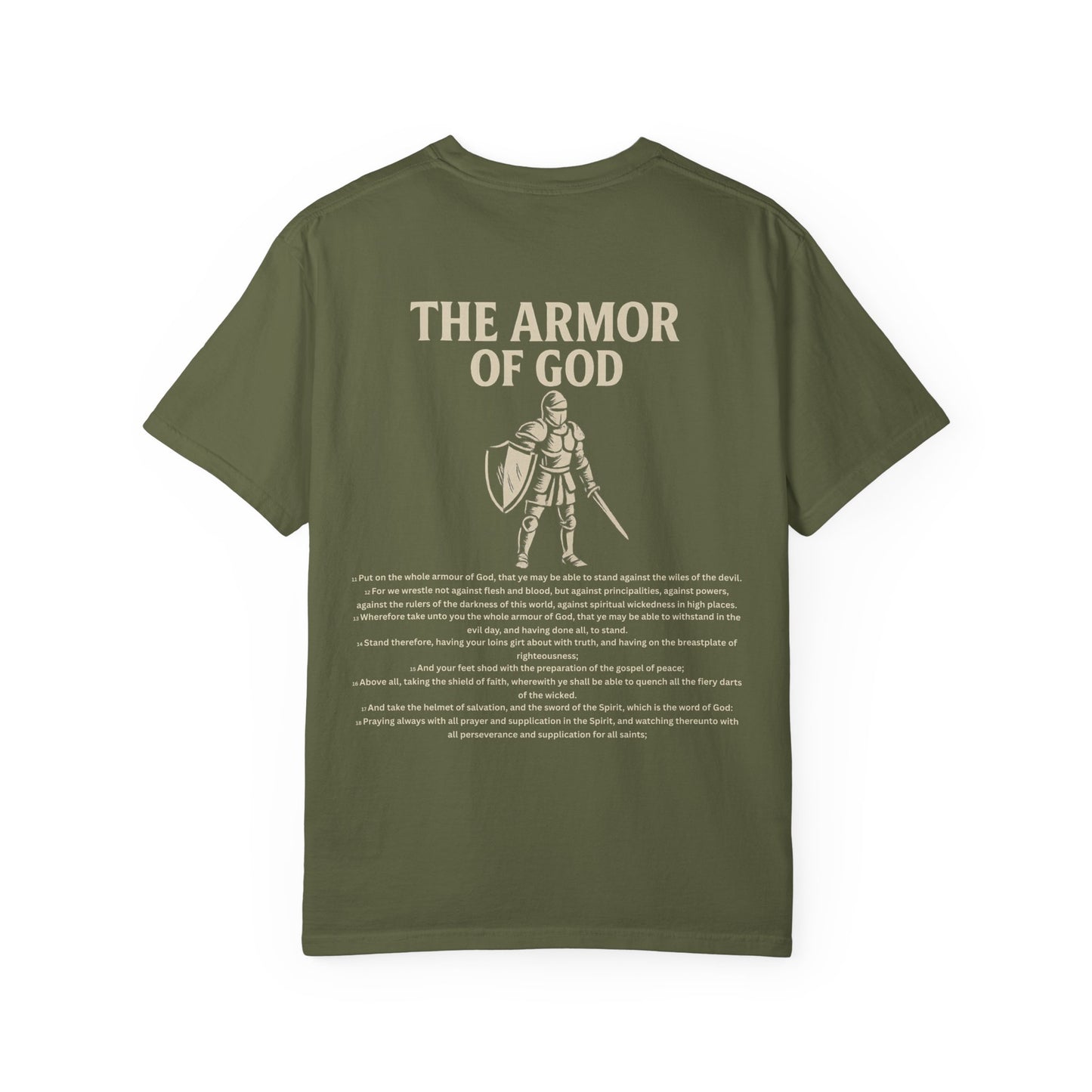 Unisex Garment-Dyed T-Shirt - Resurrection of Wisdom & Armor of God Design