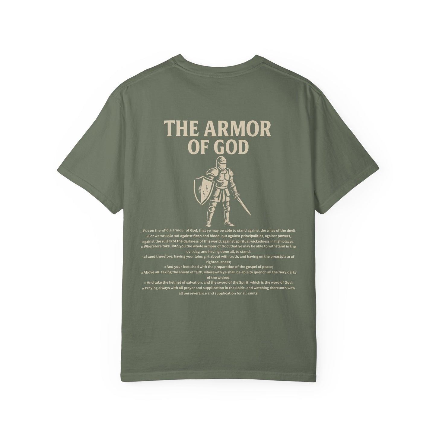 Unisex Garment-Dyed T-Shirt - Resurrection of Wisdom & Armor of God Design