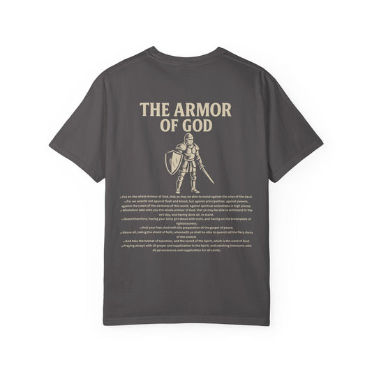 Unisex Garment-Dyed T-Shirt - Resurrection of Wisdom & Armor of God Design