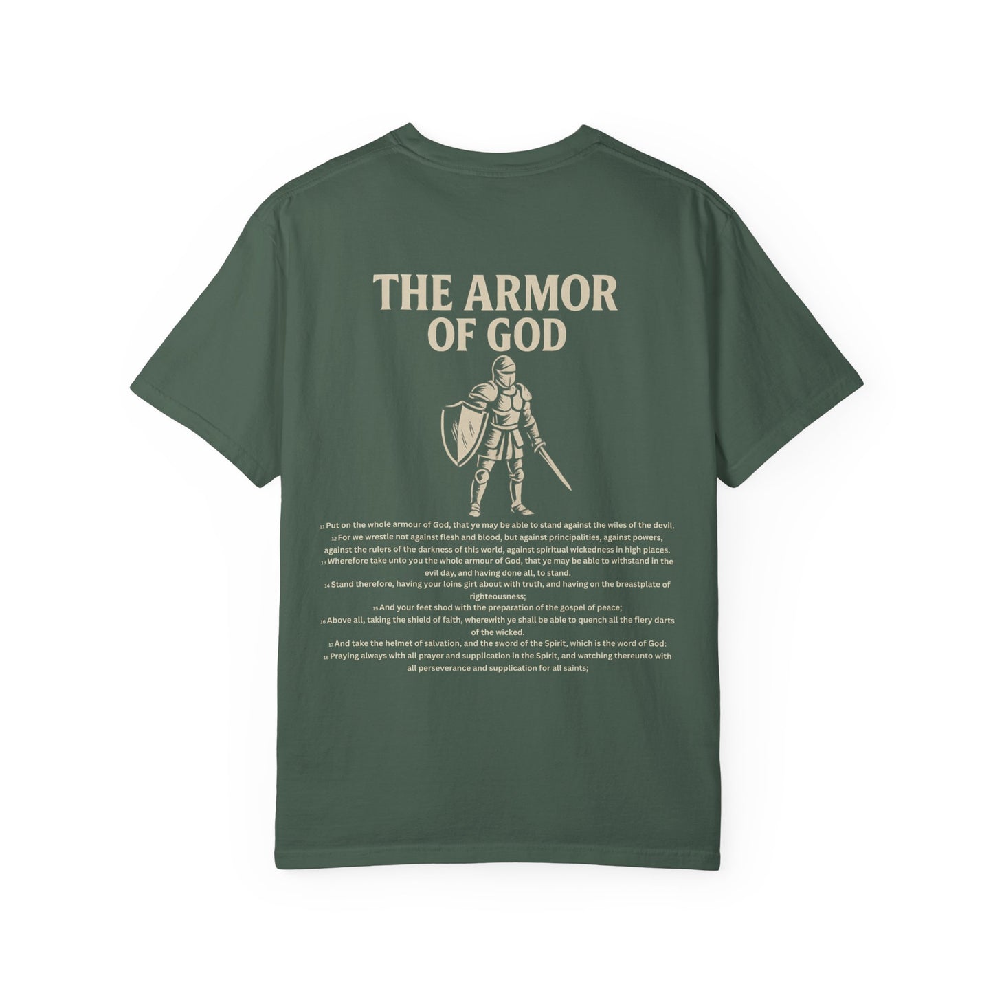 Unisex Garment-Dyed T-Shirt - Resurrection of Wisdom & Armor of God Design