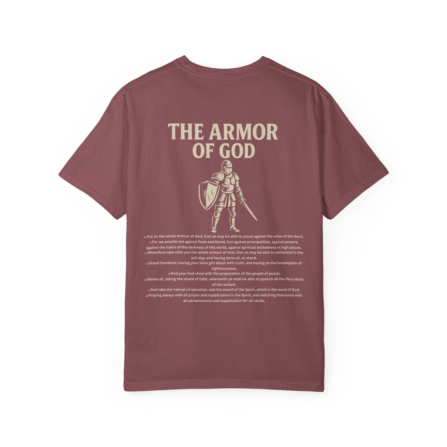 Unisex Garment-Dyed T-Shirt - Resurrection of Wisdom & Armor of God Design