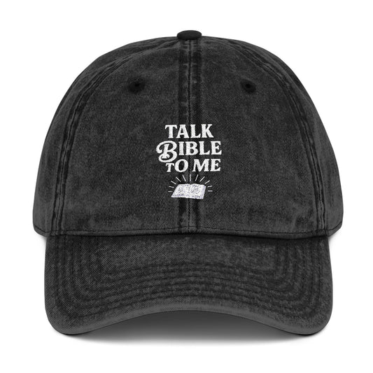 Vintage Embroidered Cap - "Talk Bible to Me"
