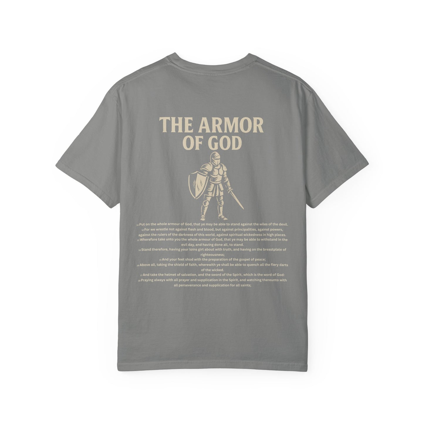 Unisex Garment-Dyed T-Shirt - Resurrection of Wisdom & Armor of God Design