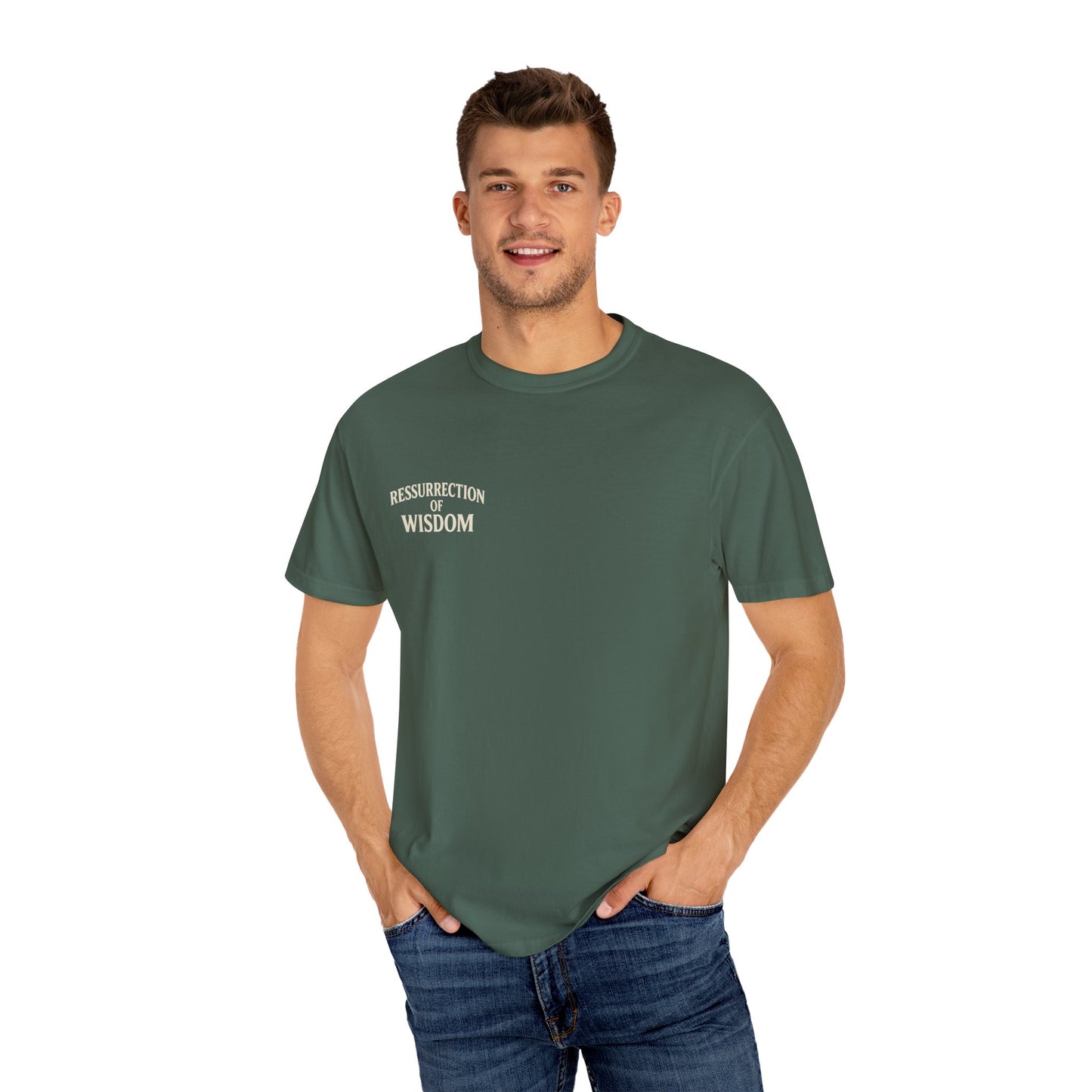 Unisex Garment-Dyed T-Shirt - Resurrection of Wisdom & Armor of God Design