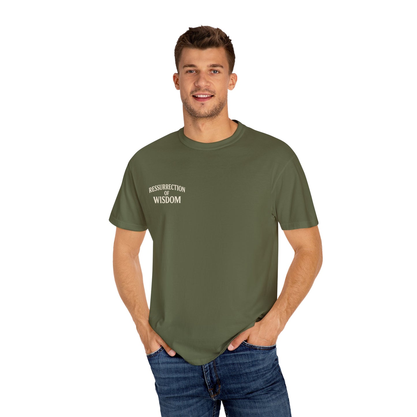 Unisex Garment-Dyed T-Shirt - Resurrection of Wisdom & Armor of God Design